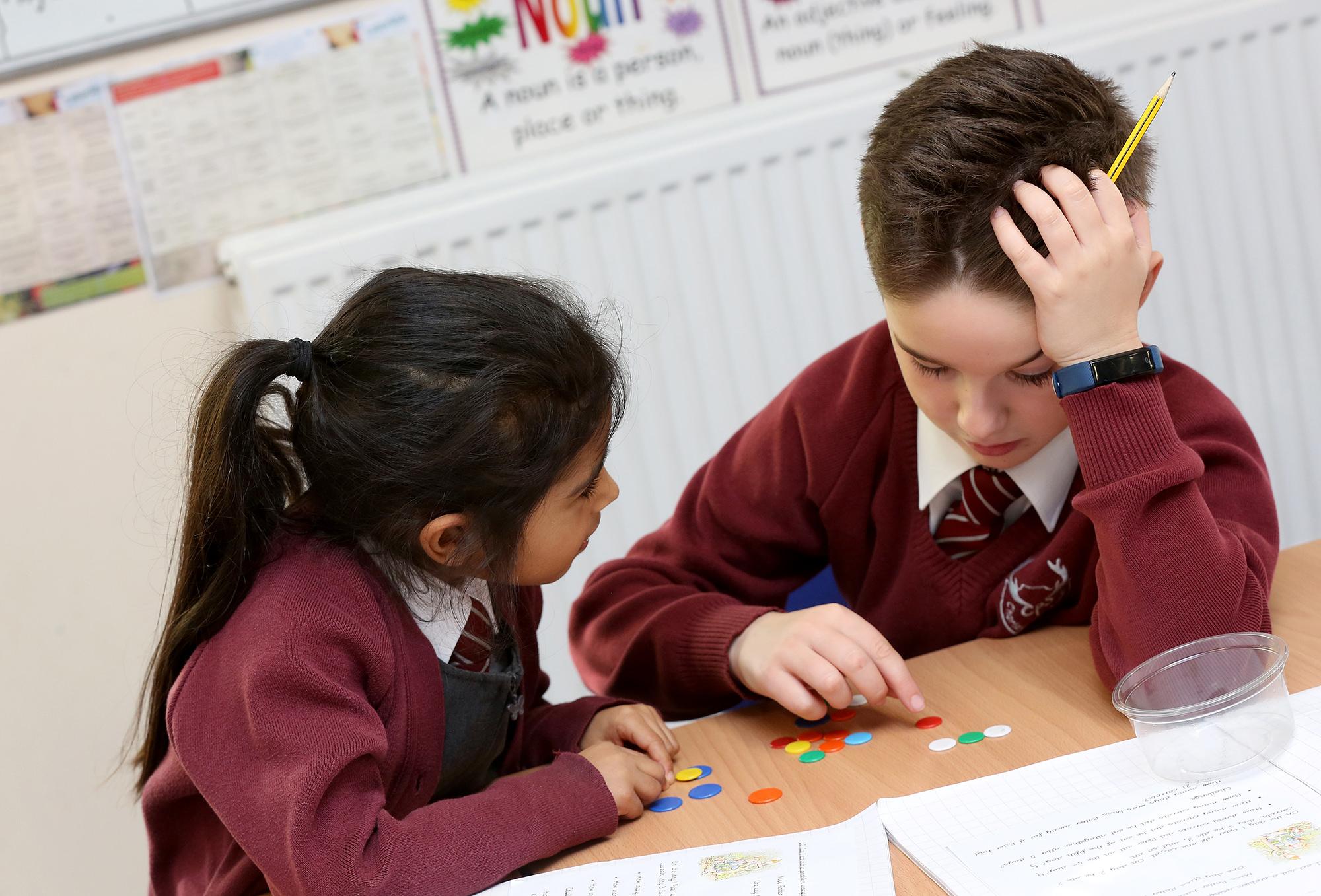 Children working on a science experiment